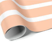 Perzik fuzz en witte strepen cadeaupapier (Rol Hoek)