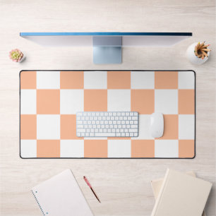 Perzik Fuzz geruit Gingham patroon Bureaumat