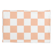 Perzik Fuzz geruit Gingham patroon Kussensloop (Achterkant)