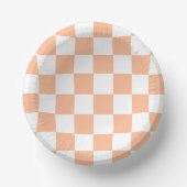 Perzik Fuzz geruit Gingham patroon Papieren Kommen (Voorkant)