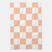 Perzik Fuzz geruit Gingham patroon Theedoek (Verticaal)