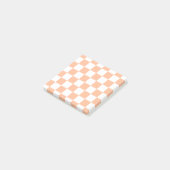 Perzik Fuzz Geruite Gingham Patroon Post-it® Notes (Schuin)
