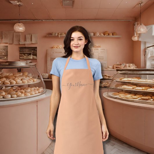 Perzik Fuzz kleur -Elegant Script Schort