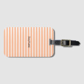 Perzik Fuzz Monogram Aangepaste Naam Strepen 2024 Bagagelabel (Voorkant (horizontaal))