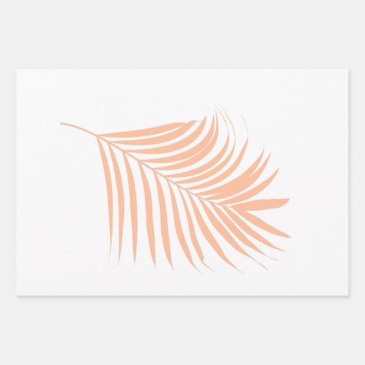 Perzik Fuzz Palm Leaf Patroon Tropische bruiloften Inpakpapier Vel (Voorkant 3)
