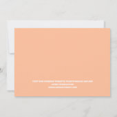 Perzik Fuzz Wit geruit Gingham Patroon Bruiloft Kaart (Achterkant)