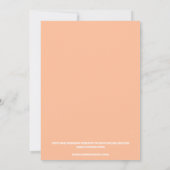 Perzik Fuzz Wit geruit Gingham Patroon Bruiloft Kaart (Achterkant)