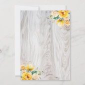 Perzik Geel Licht Rustiek Hout Bloemen Bruiloft Kaart (Achterkant)