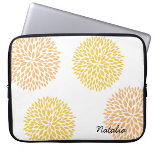 Perzik gele bloemen laptop sleeve