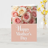 Perzik Getinte Moederdag Bloom Kaart (Gele Bloem)
