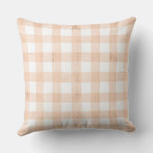 Perzik Gingham Gans Watercolor Kussen (Achterkant)