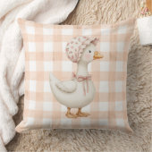 Perzik Gingham Gans Watercolor Kussen (Deken)