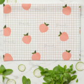 Perzik Gingham Theedoek (Gevouwen)