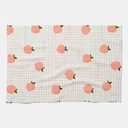 Perzik Gingham Theedoek (Horizontaal)