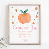 Perzik Goud Baby shower Mimosa Bar Sign Poster
