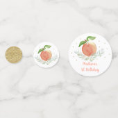 Perzik Goud Bloemen Verjaardag Confetti (Achterkanten)