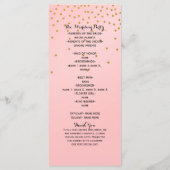 Perzik & Goud Glanzende Nep Folie Confetti Program Programma (Achterkant)
