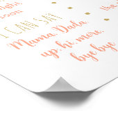 Perzik Gouden Bloem Eerste Verjaardag Mijlpaal Poster (Hoek)