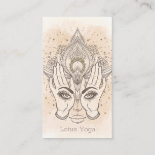 Perzik & Gouden Boho Lotus Bloem Schoonheid Visitekaartje