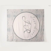 Perzik & Grijs Gemarmerd Bruiloft Tapestry Wandkleed (Voorkant (horizontaal))