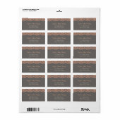 Perzik Grijs Kant Custom Monogram Etiket (Full Sheet)