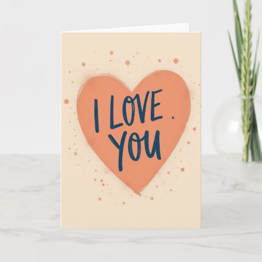 Perzik Hart Liefde Kaart (Voorkant)