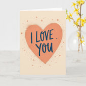 Perzik Hart Liefde Kaart (Gele Bloem)
