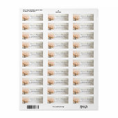Perzik Hartblad Boom Bruiloft Etiket (Full Sheet)