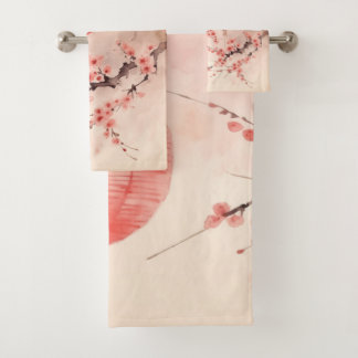 Perzik Japanse Lantaarns Sakura Bloesems Bad Handdoek