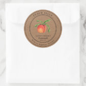 Perzik Jelly Kraft papier potje Rond label (Tas)