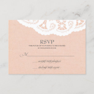 Perzik Kant Dagelijks Bruiloft RSVP Kaartje