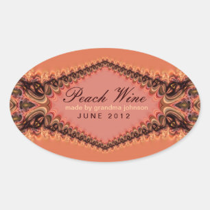 Perzik Kant Wijn Label Sticker