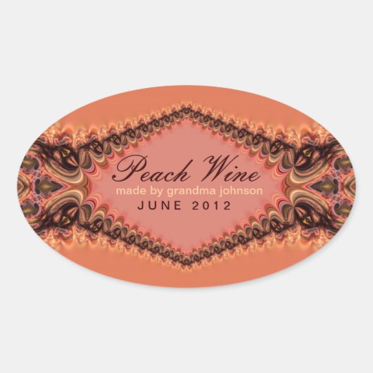 Perzik Kant Wijn Label Sticker (Voorkant)