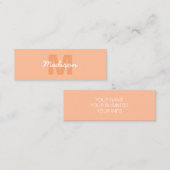 Perzik kleur van 2024 met aangepaste Monogram naam Mini Visitekaartje (Voorkant / Achterkant)