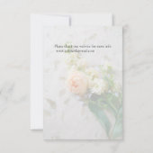 Perzik-kleurig rozenboeket save the date (Achterkant)