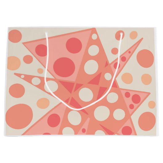 Perzik & koraal abstracte vormen groot cadeauzakje (Voorkant)