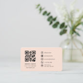 Perzik Koraal Logo QR Code Professioneel Visitekaartje (Staand voorkant)