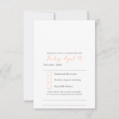 Perzik lente bloemenbruiloft waterverf RSVP (Voorkant)