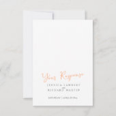 Perzik lente bloemenbruiloft waterverf RSVP (Achterkant)