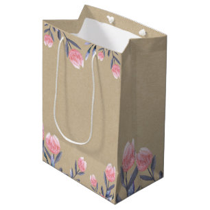 Perzik Lentewaterverf Tulpen Bruidsdouche Feest Medium Cadeauzakje