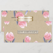 Perzik Lentewaterverf Tulpen Cadeaubon (Voorkant / Achterkant)