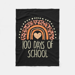 Perzik Leopard Rainbow 100 Dagen School Cute 100th Fleece Deken