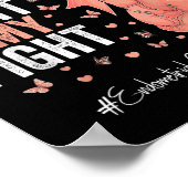 Perzik lint tante endometriumkanker bewustzijn poster (Hoek)