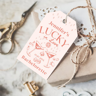 Perzik Lucky In Love Cocktail Meisjesuitje Feest Cadeaulabel