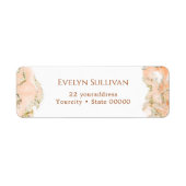 Perzik marmerend adreslabel etiket (Voorkant)