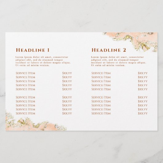 perzik marmering ontwerp vouwfolder (Achterkant)