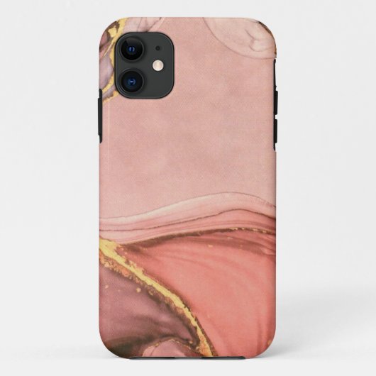 Perzik met gouden geode Case-Mate iPhone case (Achterkant)