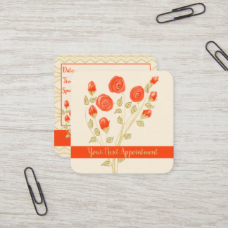 Perzik met Oranje bloemen Vierkante Visitekaartje
