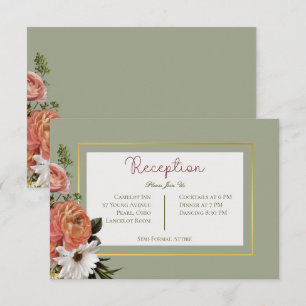 Perzik Mimosa Blooms Bloemen Bloemen Bruiloft Rece Informatiekaartje