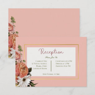 Perzik Mimosa Blooms Bloemen Bloemen Bruiloft Rece Informatiekaartje